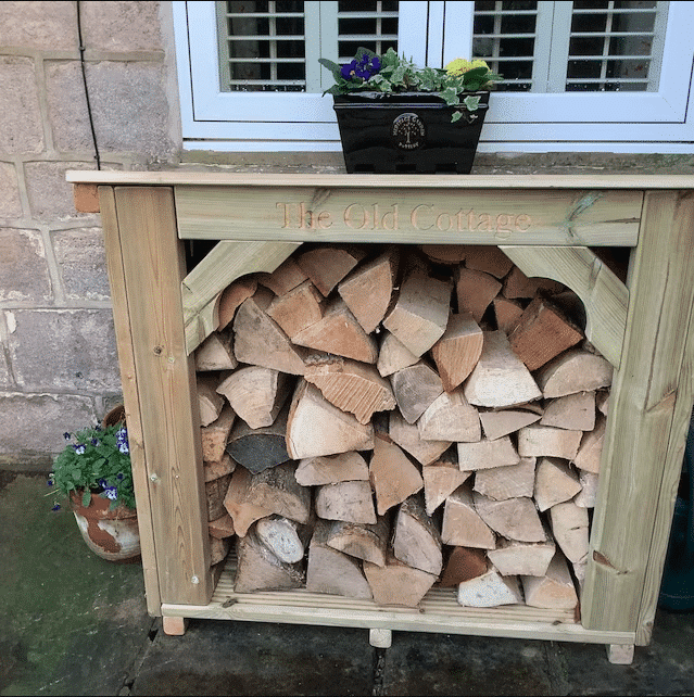 Small wooden log store