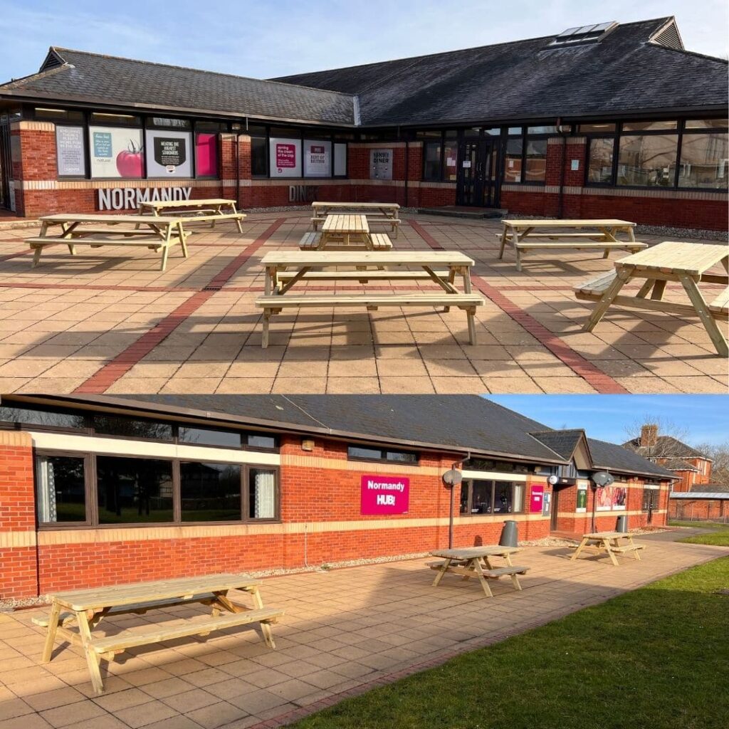 Heavy Duty Picnic Benches At Normandy Barracks