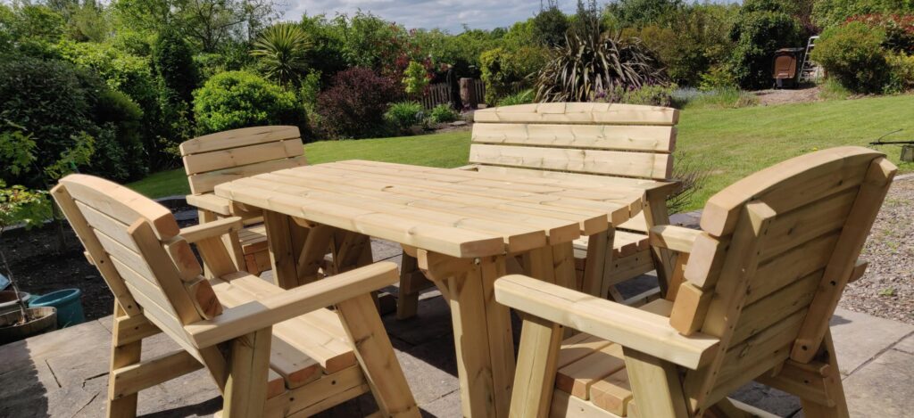Garden dining set on patio