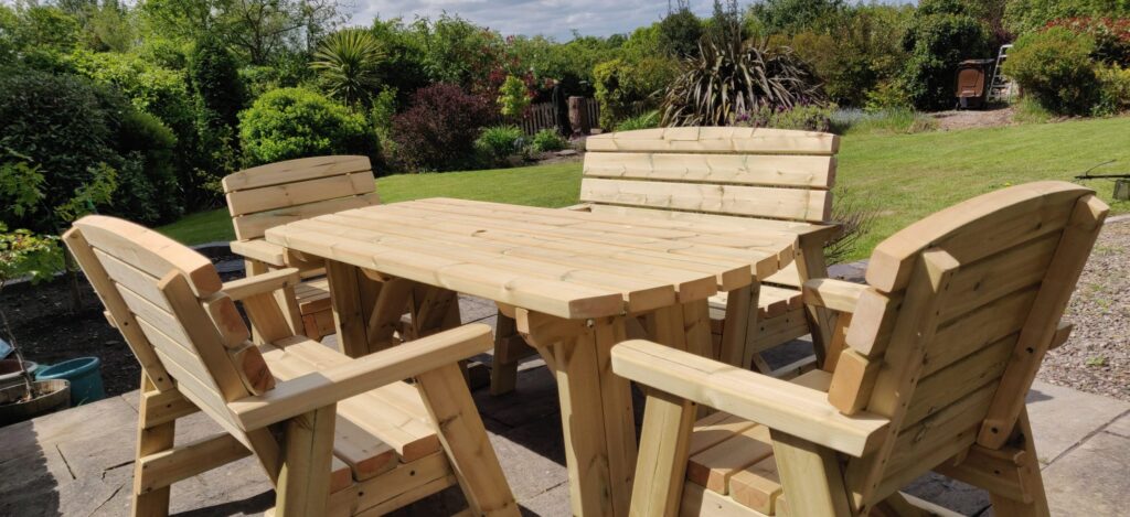 Garden dining set on patio