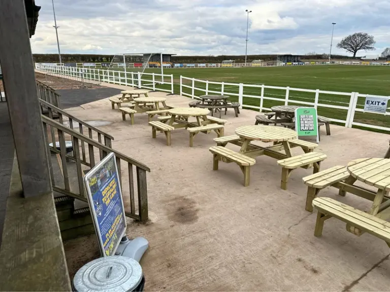Handmade Wooden 8-Seater Round Picnic Table