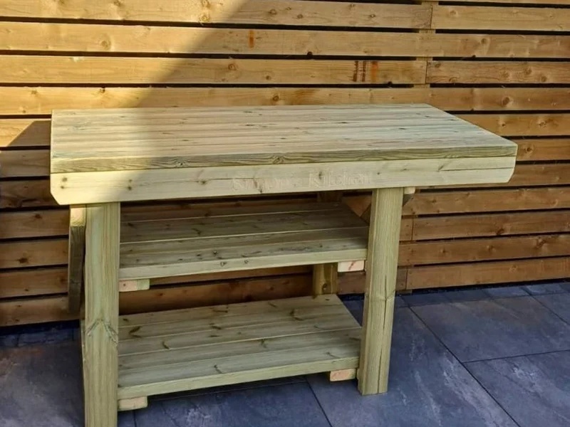 Handmade Wooden BBQ & Pizza Oven Table