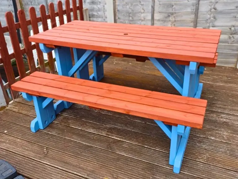 Handmade Wooden Picnic Table & Bench Set