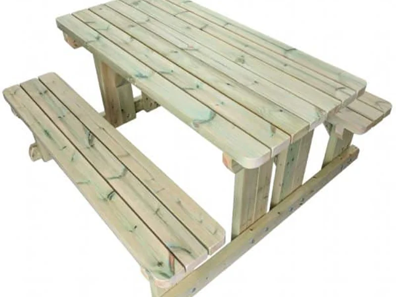 Handmade Wooden Walk in Picnic Table