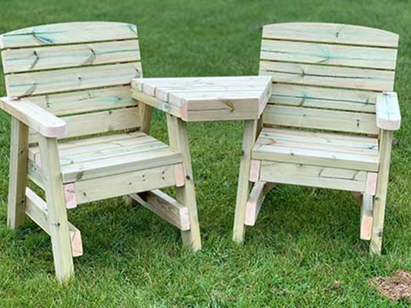 Handmade Wooden Garden Love Seat